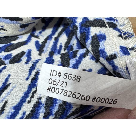 Express Printed Puff Sleeve Midi Dress Blue and White Women’s Size X-Large - Picture 14 of 14